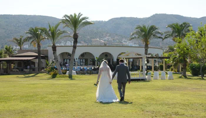 Atrium Palace wedding couple